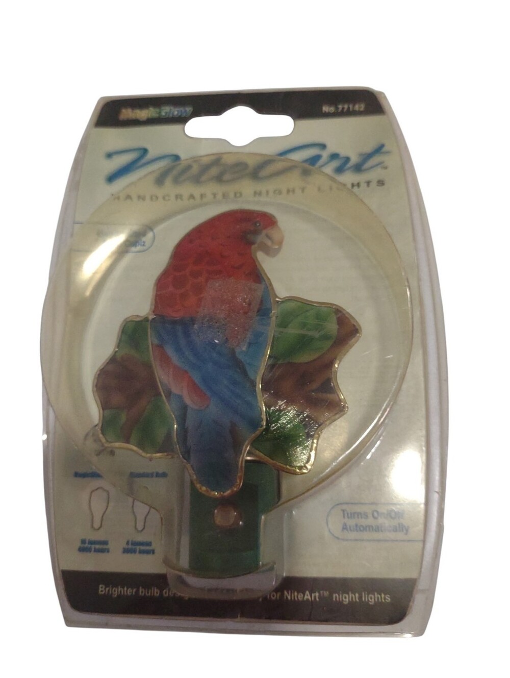Vintage NiteArt Capiz Parrot Plug-In Night Light UL Listed 120V Nig